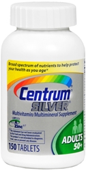 Centrum Silver Adult (150 Count) Multivitamin/Multimineral Supplement Tablet, Vitamin D3, Age 50+ 