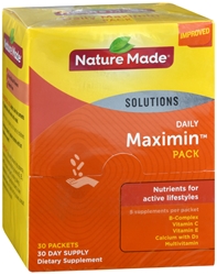 Nature Made Maximin Health Pack with 30+ Key Vitamins & Minerals 30 Day Supply 