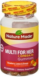 Nature Made Multi for Her + Omega-3 Adult Gummies w. 60 mg of Epa and DHA Omega 3, 80 Ct 