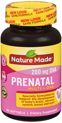 Nature Made Prenatal + DHA 200 mg Multivitamin Softgels 60 Ct 