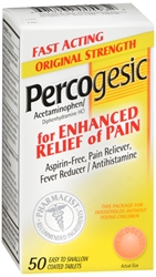 Percogesic Tablets 50 Tablets [Acetaminophen/Diphenhydramine] 