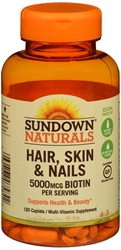 Sundown Naturals Hair, Skin & Nails Caplets 120 each 