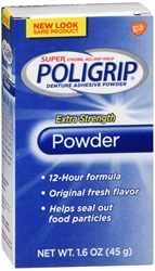 Super Poli-Grip Extra Strength Denture Adhesive Powder, 1.6 Oz 