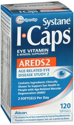 Systane ICaps Eye Vitamin & Mineral Supplement, AREDS 2 Formula, 120 Softgels 