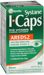 Systane ICaps Eye Vitamin & Mineral Supplement, AREDS 2 Formula, 90 Coated Tablets 
