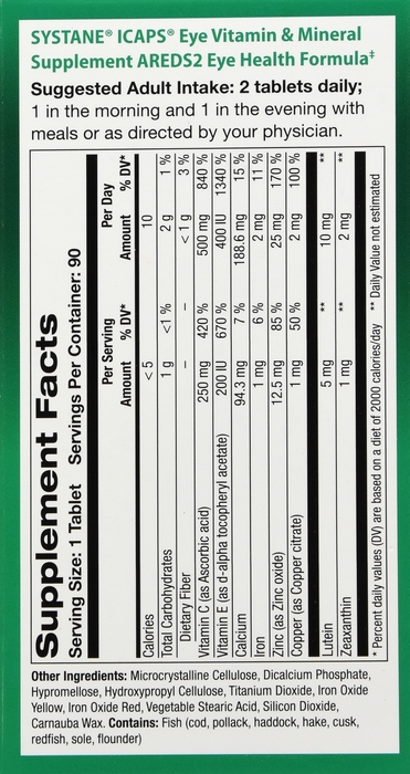 Alcon - Systane ICaps Eye Vitamin & Mineral Supplement, AREDS 2 Formula ...