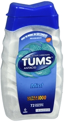 TUMS Ultra 1000 Maximum Strength Antacid Chewable Tablets, Peppermint 72 each 