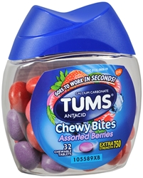 Tums Antacid Chewy Bites Assorted Berries Chewable Tablets, 32 Each 