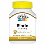 21st Century Biotin 5000 mcg Capsules, 110 Count 