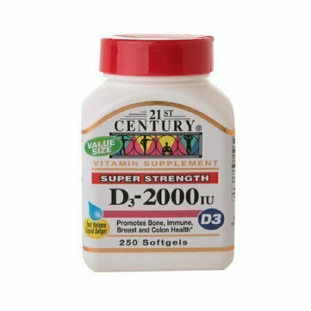 21St Century Vitamin D3-2000 Iu Super Strength Softgels - 250 Ea 