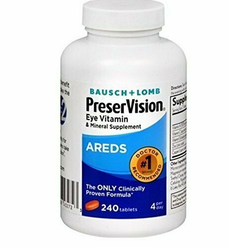 Bausch + Lomb PreserVision AREDS Eye Vitamin & Mineral Supplement Tablets, 240 Count Bottle 