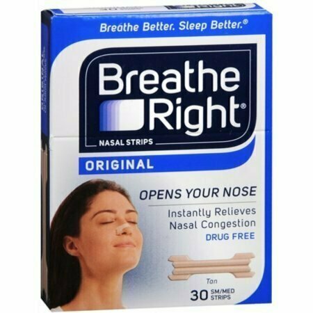 Breathe Right Nasal Strips Original Tan Small/Medium 30 Each 