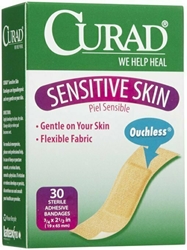 CURAD BANDAGE SENSITIVE SKIN 1 SIZE 30CT 