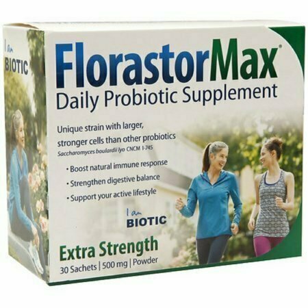 Florastor Max Daily Probiotic Supplement Powder Extra Strength, 500 mg 30 each 