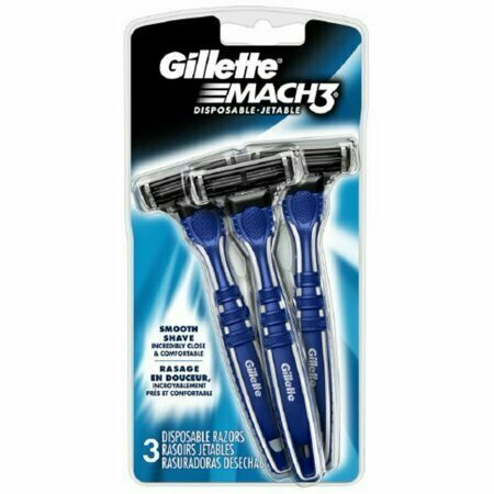 Gillette MACH3 Smooth Shave Disposable Razors 3 each 