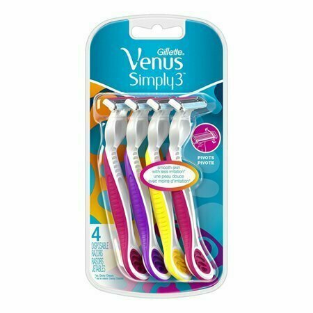 Gillette Venus Simply 3 Disposable Womens Razor, 4 Each 