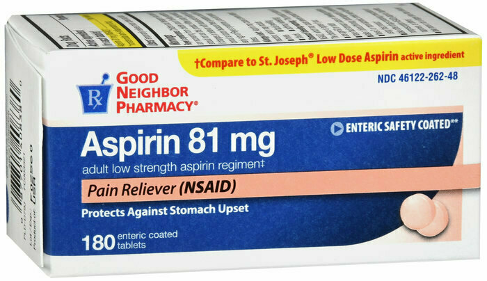 GNP ASPIRIN 81MG LD TAB 180 