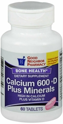 GNP CALCIUM D + MINERALS 600 MG 60 TAB 