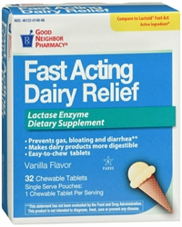 GNP DAIRY RELIEF FAST/ACTING CHEWABLE TABS 32 CT 