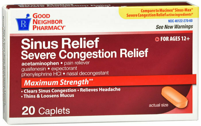 GNP MUCUS RELIEF SEVERE CONGESTION 325MG 20CT 