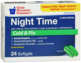 GNP NIGHT TIME COLD & FLU 24 TAB 