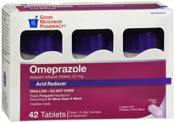 GNP OMEPRAZOLE WILD BERRY 20MG TAB 42CT 