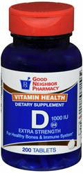 GNP VITAMIN D 1000 IU TAB 200 CT 