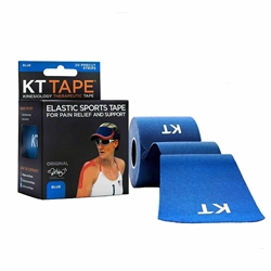 KT Tape Original Cotton Elastic Kinesiology Therapeutic Sports Tape, 20 Pre cut 10 inch Strips, Blue 