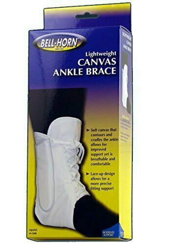 Lightweight Lace-up Ankle Brace in White Size: Medium 