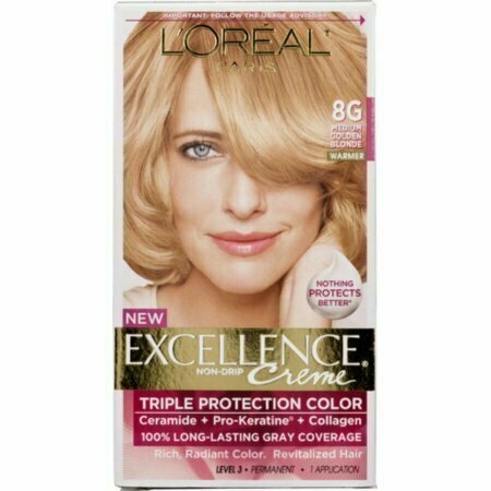 LOreal Paris Excellence Creme Haircolor, Medium Golden Blonde [8G] (Warmer) 1 each 