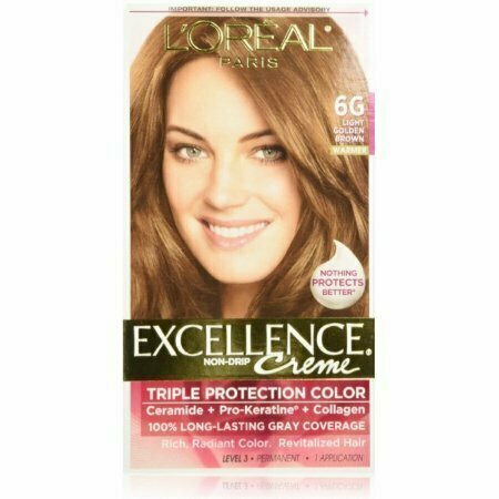 LOreal Paris Excellence Creme Triple Protection Hair Color, Light Golden Brown [6G] 1 each 