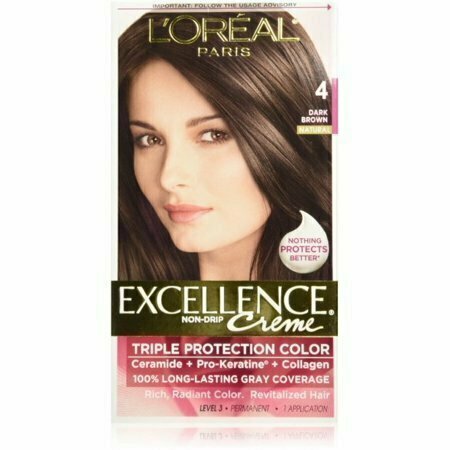 LOreal Paris Excellence Triple Protection Permanent Hair Color Creme, Dark Brown [4] 1 each 