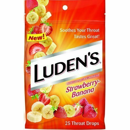 Ludens Throat Drops, Strawberry Banana 25 each 