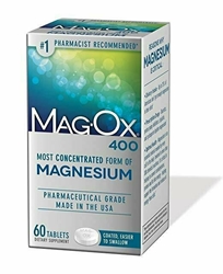 Mag-Ox 400 Magnesium Mineral Dietary Supplement Tablets, Pharmaceutical Grade, 60 Count Box 