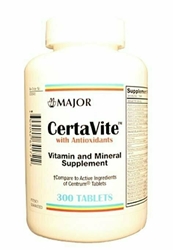 MAJOR CERTA-VITE TABS ASCORBIC ACID-60 MG 300 TABLETS 