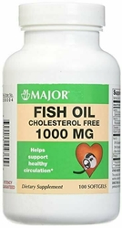 MAJOR FISH OIL CHOLESTEROL FREE 1000MG FISH OIL-1000 MG Yellow 100 CAPS 