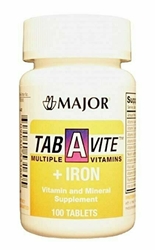 Major Tab-A-Vite with Iron Tablets - 100 Count 