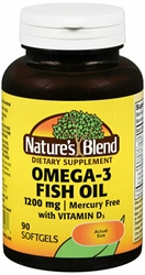 Natures Blend Omega-3 Fish Oil 1200 mg and Vitamin D3 1000 IU 90 Softgels 