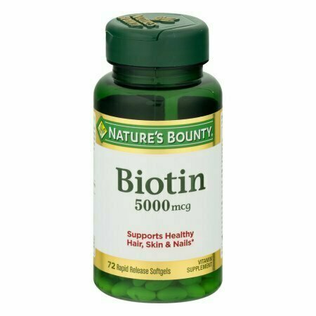 Natures Bounty Biotin Vitamin Supplement Softgels, 5000mcg, 72 count 