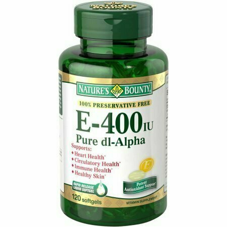 Natures Bounty E 400 IU Pure dl-Alpha 120 Rapid Release Softgels 