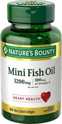 Natures Bounty Fish Oil 1290 mg, 90 Mini Odorless Softgels 