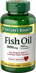 Natures Bounty Fish Oil Omega-3 1000 mg Softgels 145 each 