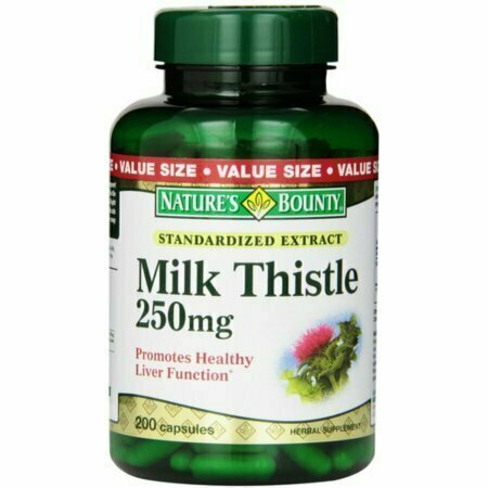 Natures Bounty Milk Thistle 250 mg Capsules 200 each 