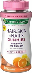 Natures Bounty Optimal Solutions Hair, Skin & Nails with Biotin and Collagen, 80 Count 