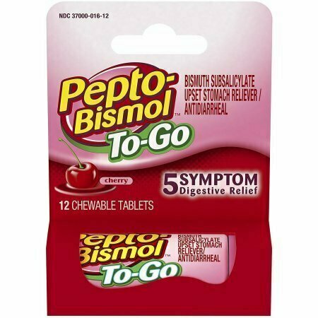 Pepto-Bismol To-Go Chewable Tablets Cherry 12 each 