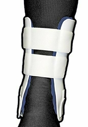 Rigid Stirrup Ankle Brace in White / Blue Size: Regular 