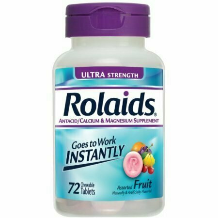 Rolaids Antacid Calcium & Magnesium Supplement Ultra Strength Tablets, Fruit 72 each 