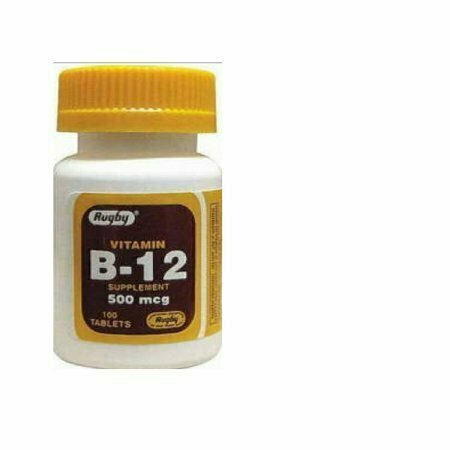 RUGBY B-12 500MCG TAB CYANOCOBALAMIN-500 MCG Pink 100 TABLETS 