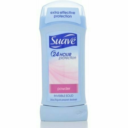 Suave 24 Hour Protection Anti-Perspirant Deodorant Invisible Solid, Powder 2.60 oz 