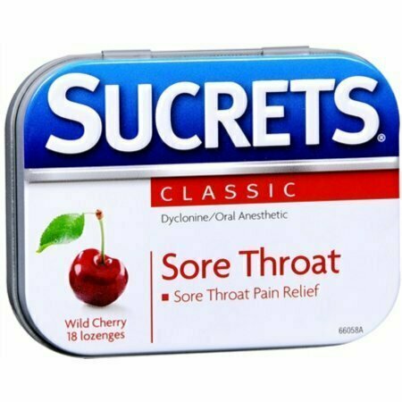 Sucrets Original Formula Sore Throat Lozenges Wild Cherry 18 Each 